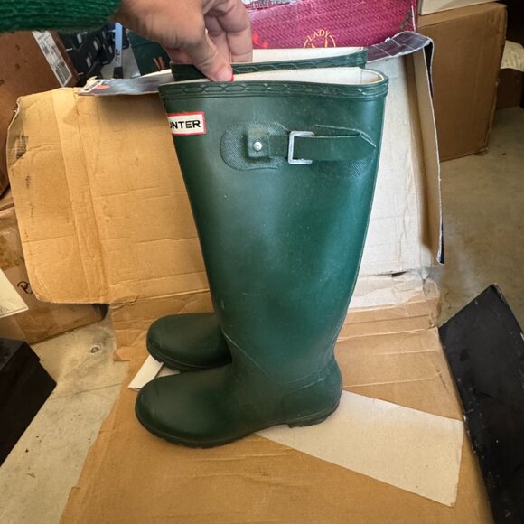 SCOTLAND Wellie Hunter Rain Boot Original Classic Tall Green 7 8 39 Wellington - Picture 8 of 13